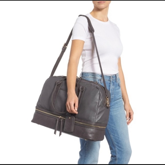 sole society faux leather weekend bag